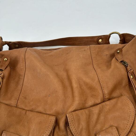 Waterlilly tan soft leather hobo bag/ backpack main image 9
